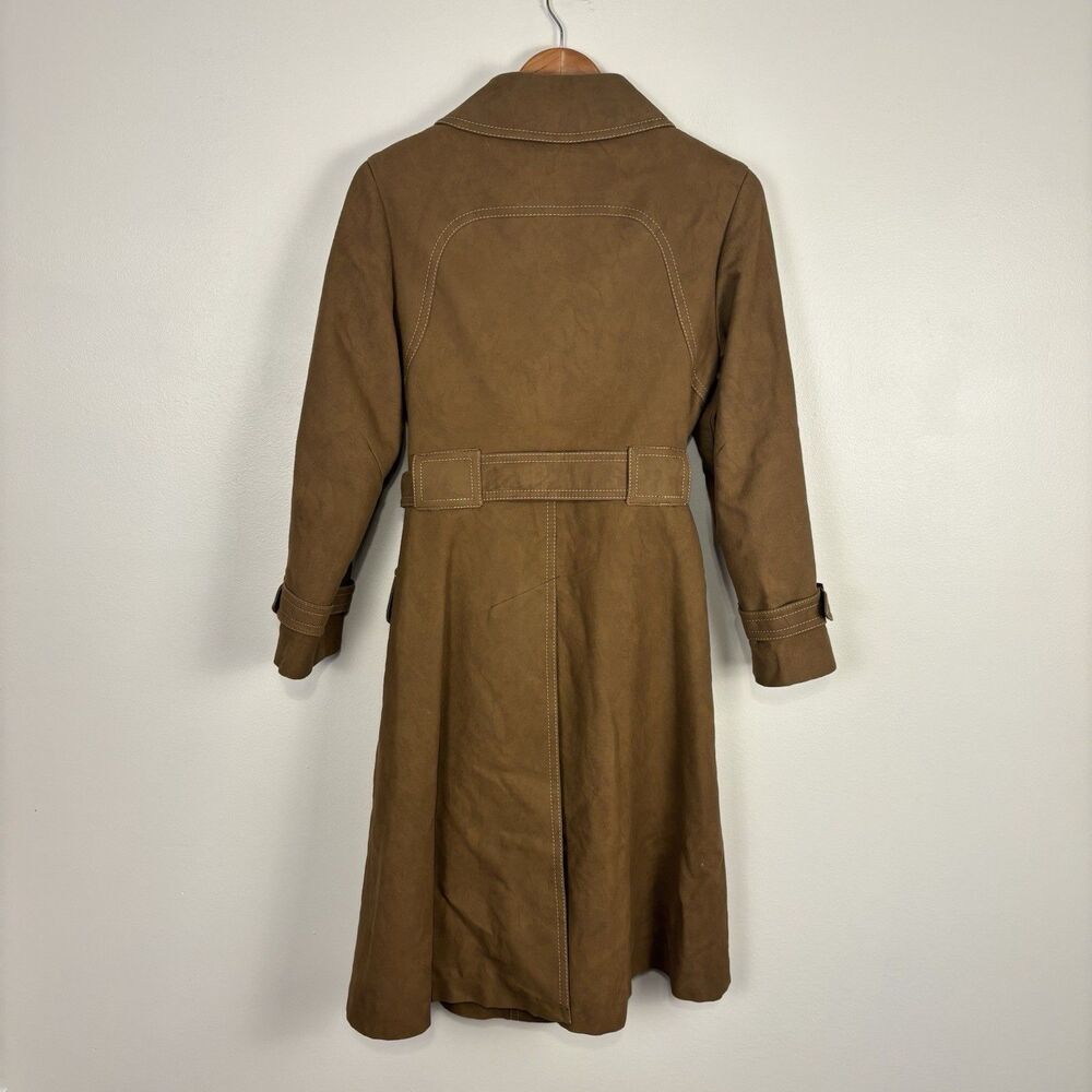 VTG 70s Saks Fifth Avenue Debbie Robert France Faux Suede Belted Jacket Brown - Picture 6 of 13